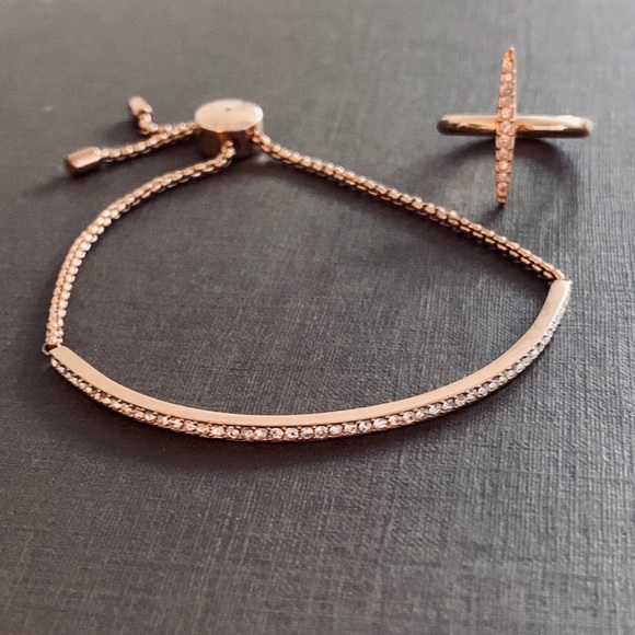 michael kors rose gold crystal bracelet